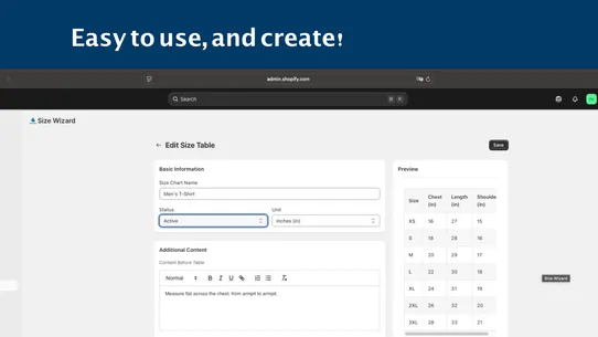 SizeWizard screenshot
