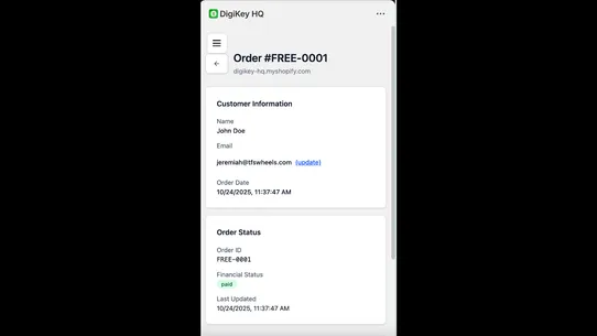 DigiKey HQ ‑ Instant Delivery screenshot
