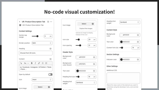 UR: Product Description Tab screenshot