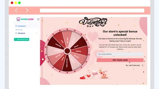 Wheelluck AI Powered Popups screenshot