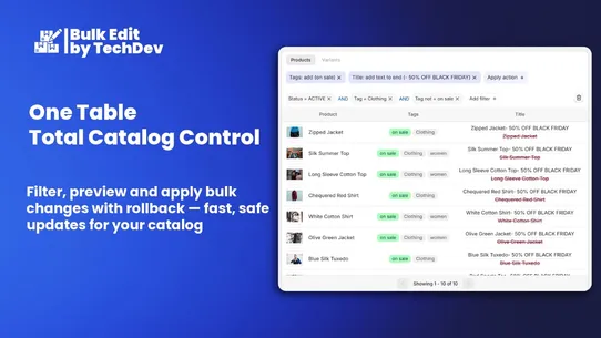 TechDev Bulk Product Editor screenshot