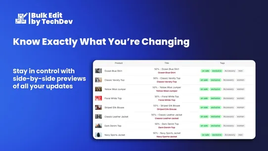 TechDev Bulk Product Editor screenshot