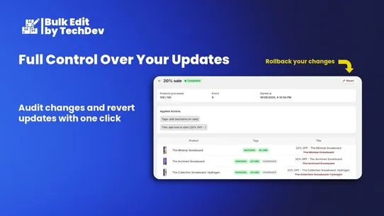 TechDev Bulk Product Editor screenshot