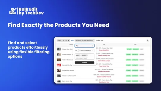 TechDev Bulk Product Editor screenshot