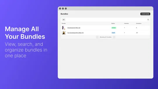 Bundles Inventory screenshot
