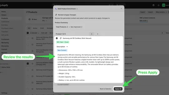 Apport AI Auto Enrichment screenshot