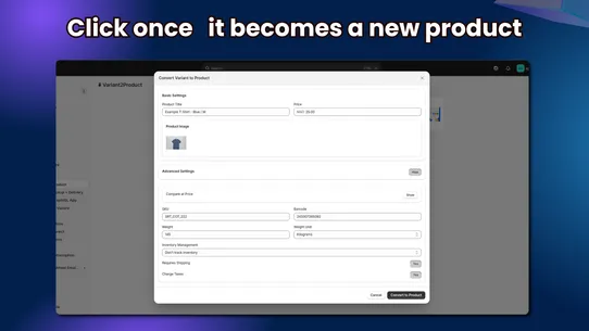 Variant2Product screenshot