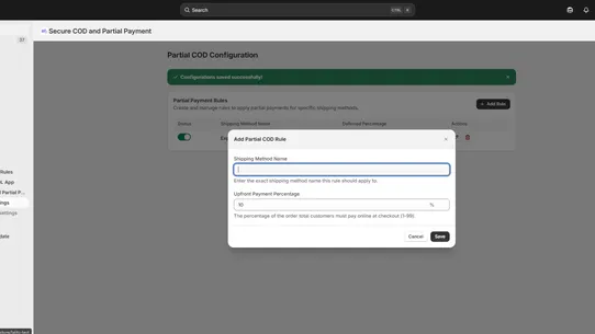 Secure COD &amp; Partial Payments screenshot