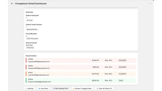 Chargeback Shield Blocker screenshot