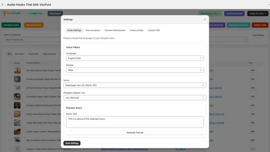 Audio Hooks That Sell: VoxFunl screenshot