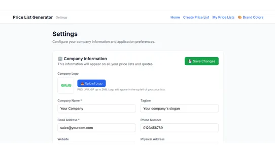 Estollo’s Price List Generator screenshot