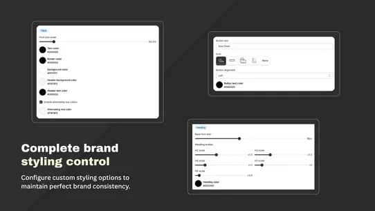 Pivotal Size Charts screenshot