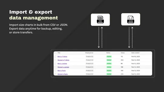 Pivotal Size Charts screenshot