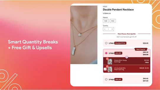 G: Volume Discounts &amp; Upsell screenshot