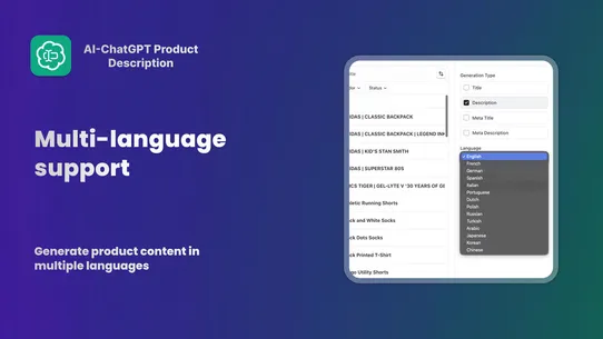AI‑ChatGPT Product Description screenshot