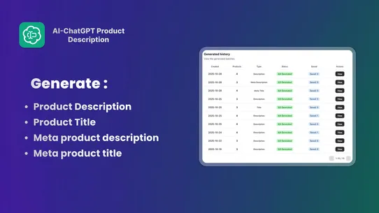 AI‑ChatGPT Product Description screenshot