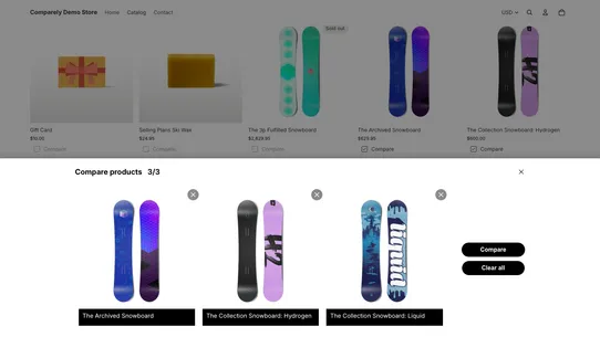 Comparely screenshot