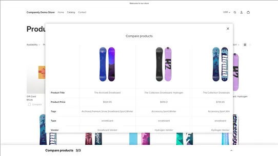 Comparely screenshot