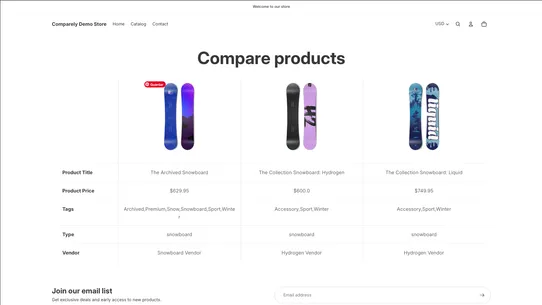 Comparely screenshot