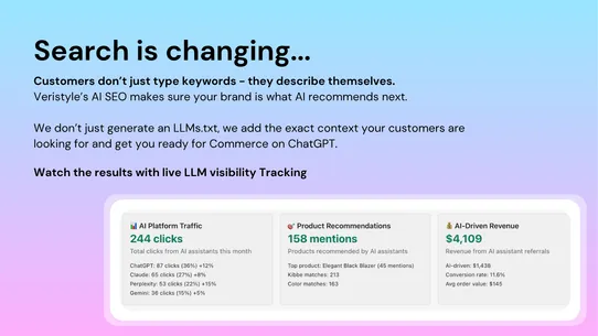 Veristyle AI SEO for Fashion screenshot