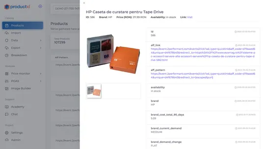 Product XL screenshot