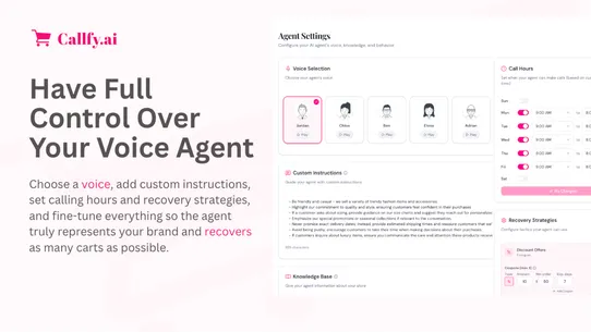 Callfy Abandoned Cart Recovery screenshot
