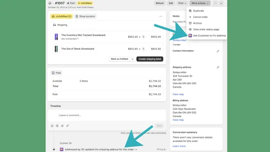 Addressed by 3C screenshot
