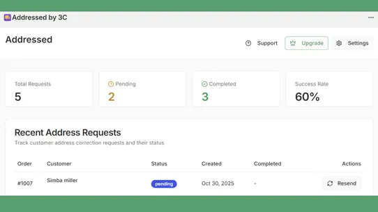 Addressed by 3C screenshot