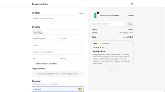 CheckoutReview screenshot