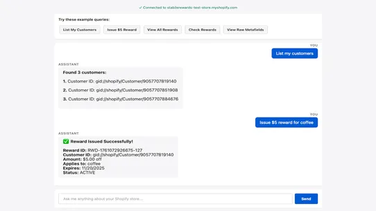 StabileRewards AI Agent screenshot