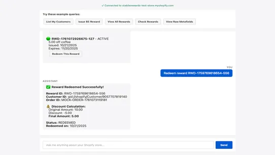 StabileRewards AI Agent screenshot