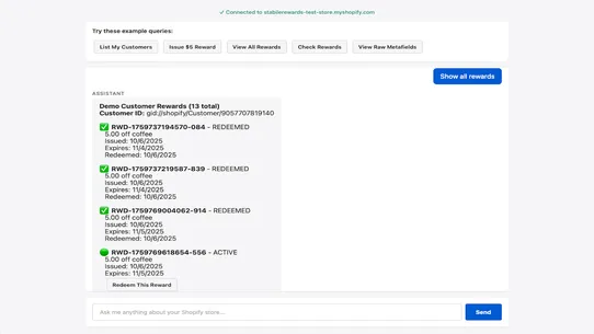 StabileRewards AI Agent screenshot