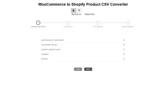 Vostari CSV converter: Woo screenshot