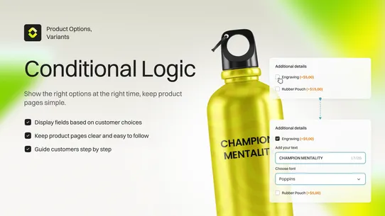 Key Product Options, Variants screenshot