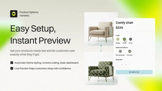 Key Product Options, Variants screenshot