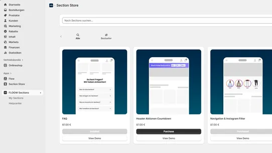 FLOOW Sections screenshot