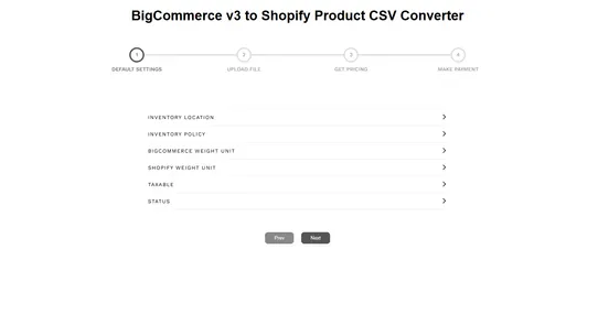Vostari Converter: BigCommerce screenshot