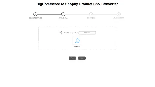 Vostari Converter: BigCommerce screenshot