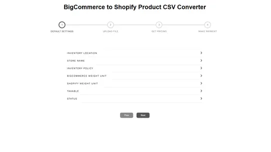Vostari Converter: BigCommerce screenshot