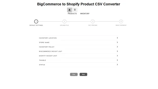 Vostari Converter: BigCommerce screenshot