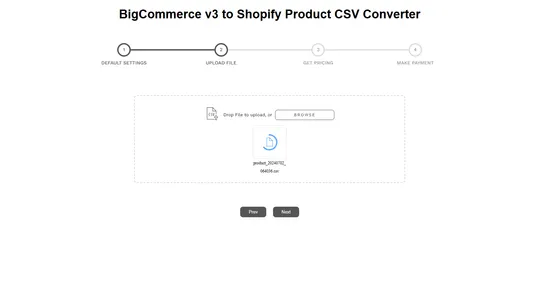 Vostari Converter: BigCommerce screenshot