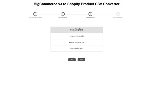 Vostari Converter: BigCommerce screenshot