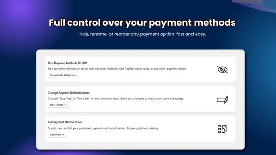 Conditional Payment Rules screenshot