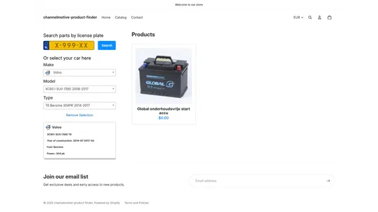Channelmotive Parts Finder screenshot