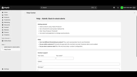 Admik: Back In Stock Alerts screenshot