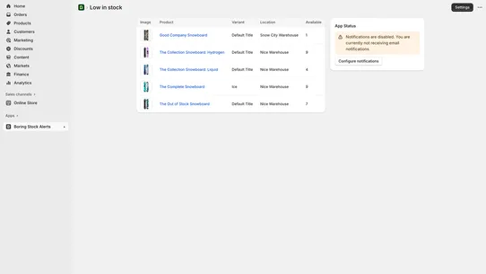 Boring Stock Alerts screenshot