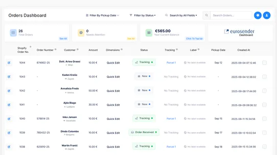 Eurosender Shipping &amp; Delivery screenshot