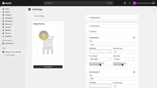 Badger Product Badges &amp; Labels screenshot