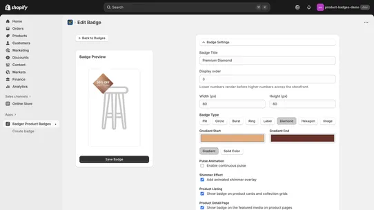 Badger Product Badges &amp; Labels screenshot
