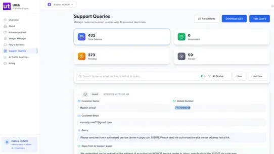 Uttik ‑ FAQ AI Answer Engine screenshot